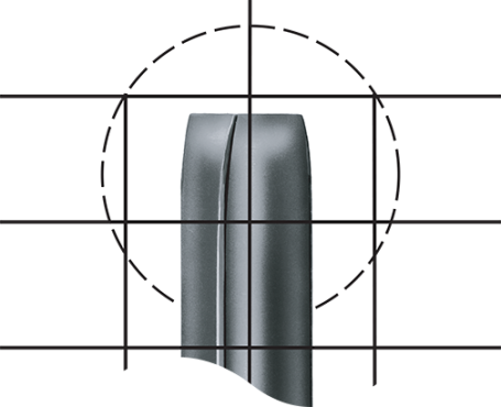 Le chanfrein lisse et concentrique combiné aux extrémités carrées et nettes se traduit par une installation sans problème.
