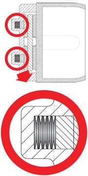 Rondelles élastiques empilées en série.