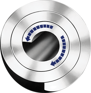 Figure 10: (CCW) Mouvement de compression vers l’intérieur. (CW) Mouvement inverse quand la pression est relachée.