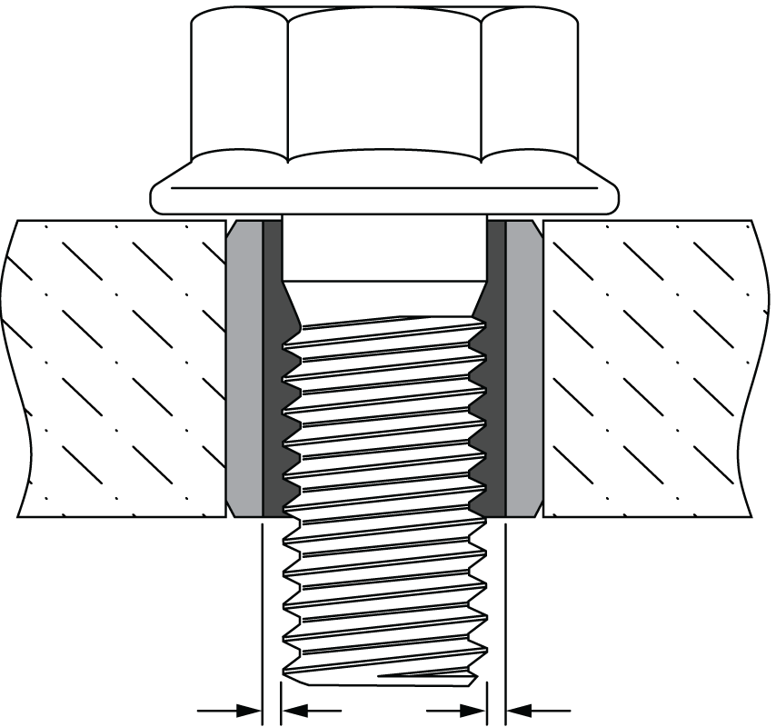 Figure 1: Espace minimum de 1 mm autour du diamètre du boulon