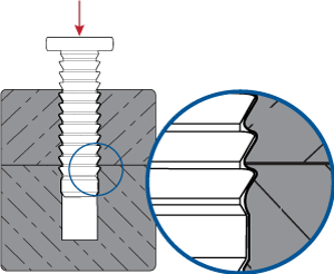 Figure 2: Remblai en plastique après l’installation de la goupille pleine barbelée
