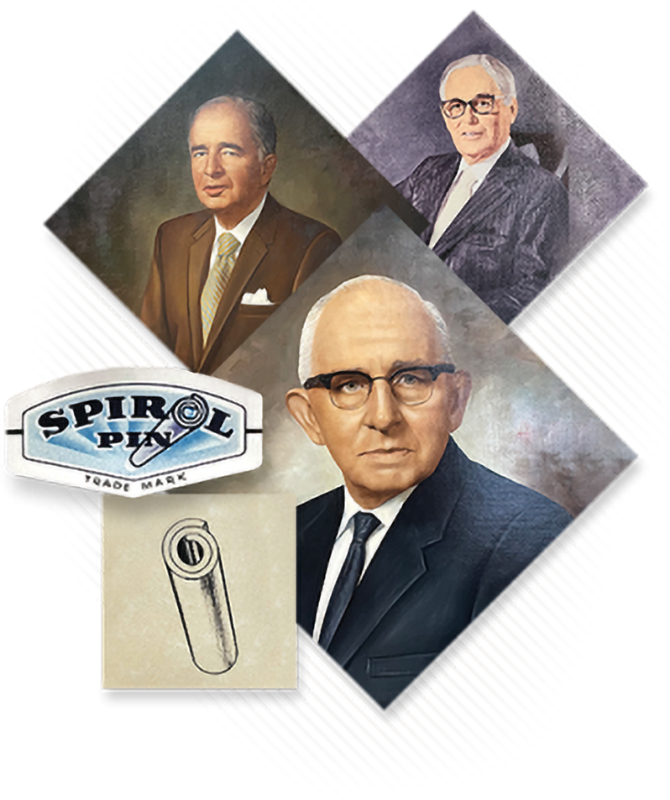 Fondateurs de SPIROL : Herman Koehl (en bas), Walther G. von Conta (à gauche) et Hans A. Prym (à droite)