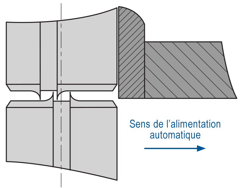 Figure 5: Certaines goupilles fendues présentent de petites « pointes » de matériau qui peuvent provoquer des bourrages dans les distributeurs automatiques (exagéré à des fins de démonstration)